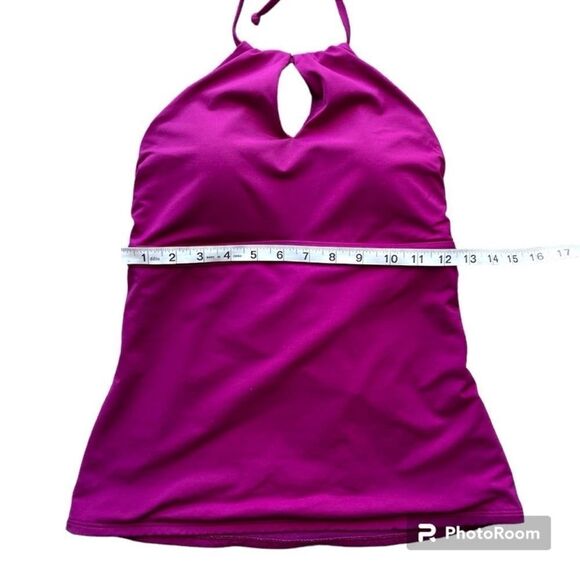 Athleta High Neck Key Hole Tankini in Exotic Fuscia S - Picture 4 of 6